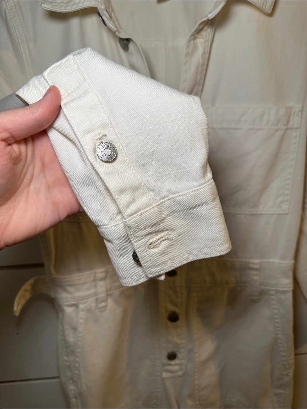 Madewell Garment Dyed Relaxed Coverall Jumpsuit In Antique Cream - Picture 4 of 16